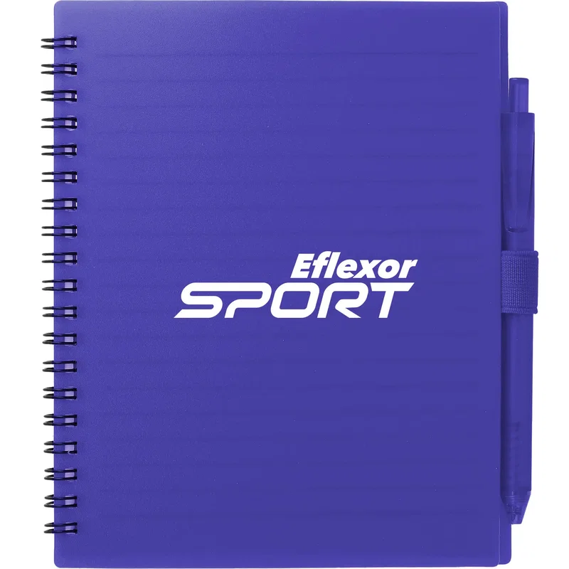 5.5” x 7” FSC® Recycled Spiral Notebook w/ RPET Pen — view 13