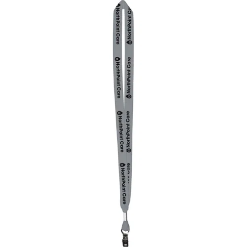 5/8" cotton lanyard in a solid color option with attachment clip detail