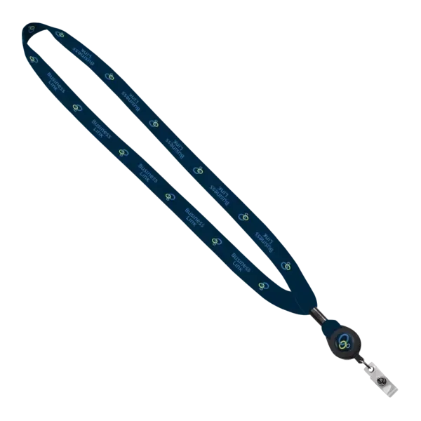 5/8" Dye-Sublimated Lanyard w/ Retractable Badge Reel