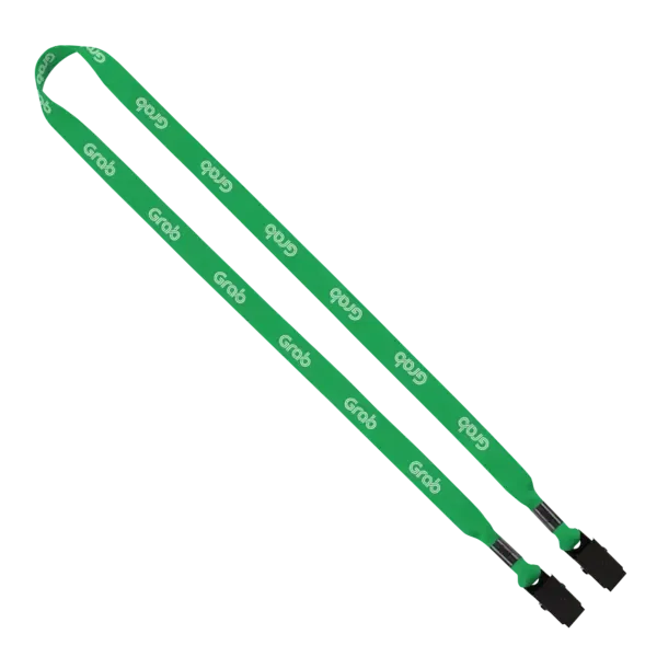 Dye-Sublimated Tubular Double Bulldog Clip Lanyard - 5/8"