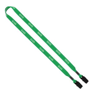 Dye-Sublimated Tubular Double Bulldog Clip Lanyard - 5/8"