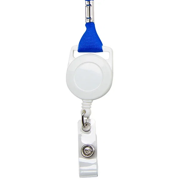5/8 inch polyester lanyard in turquoise showing double-sided print