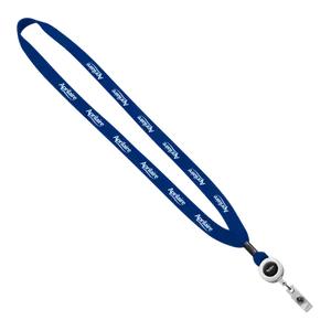 5/8" New Polyester "Shoelace" Lanyard with Retractable Badge Reel