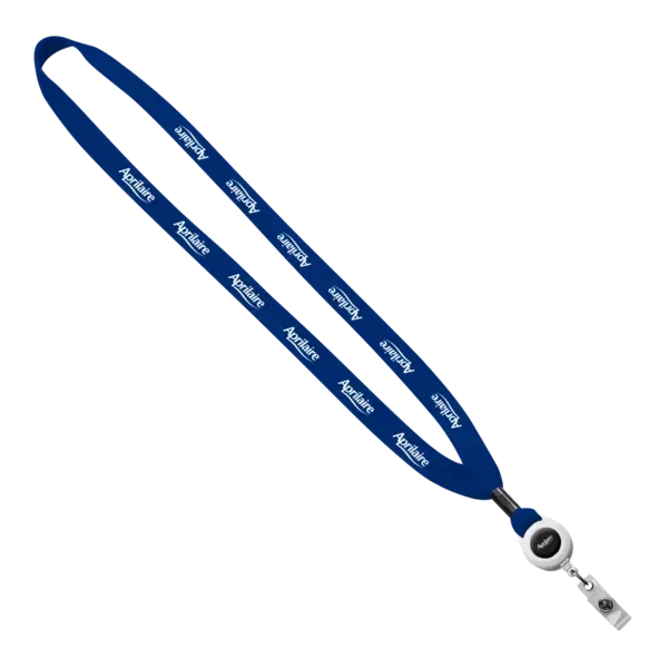 5/8" New Polyester "Shoelace" Lanyard with Retractable Badge Reel