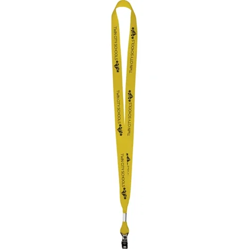 5/8" grosgrain value lanyard in green, ribbed ribbon neck strap