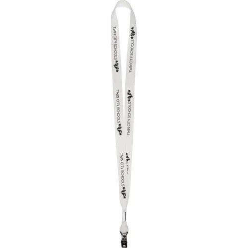 5/8" polyester grosgrain lanyard in yellow, screen-printed strap