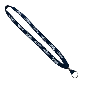 Polyester Shoelace Lanyard with Metal Crimp & Split-Ring - 5/8"