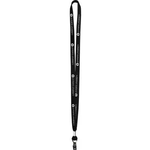 5/8 inch two-ply polyester lanyard color option with metal attachment clip