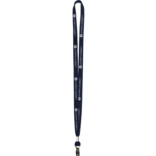 5/8 inch two-ply polyester lanyard in another color with continuous imprint detail