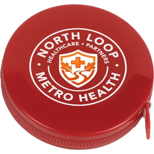 Vinyl tape measure with full-color digital imprint, 5-foot retractable promotional product