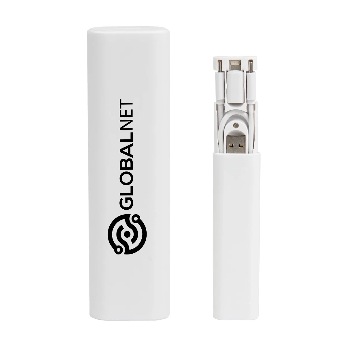 Black multi-tip charging cable coiled into a compact loop