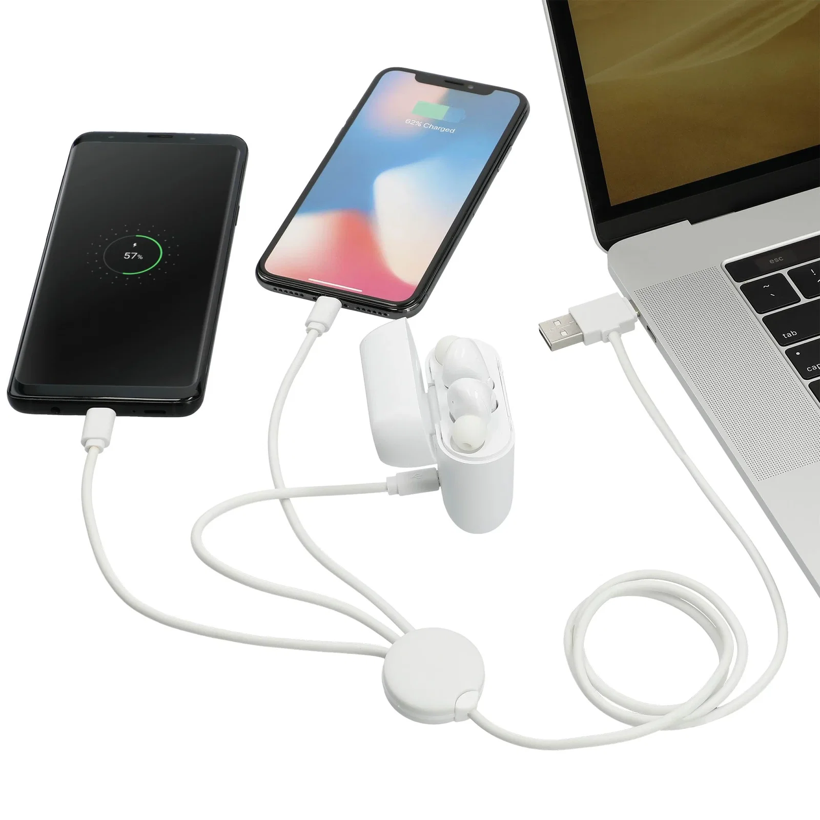 Custom 5-In-1 Antimicrobial Charging Cable - 39" — view 6