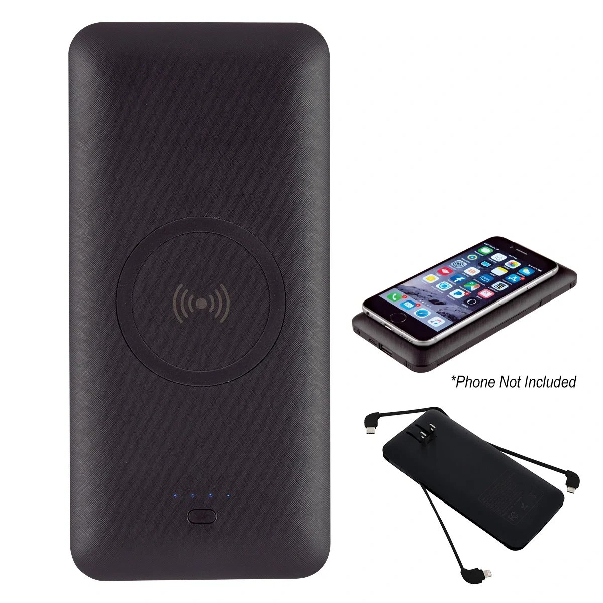 Phone resting on the pad while it charges wirelessly