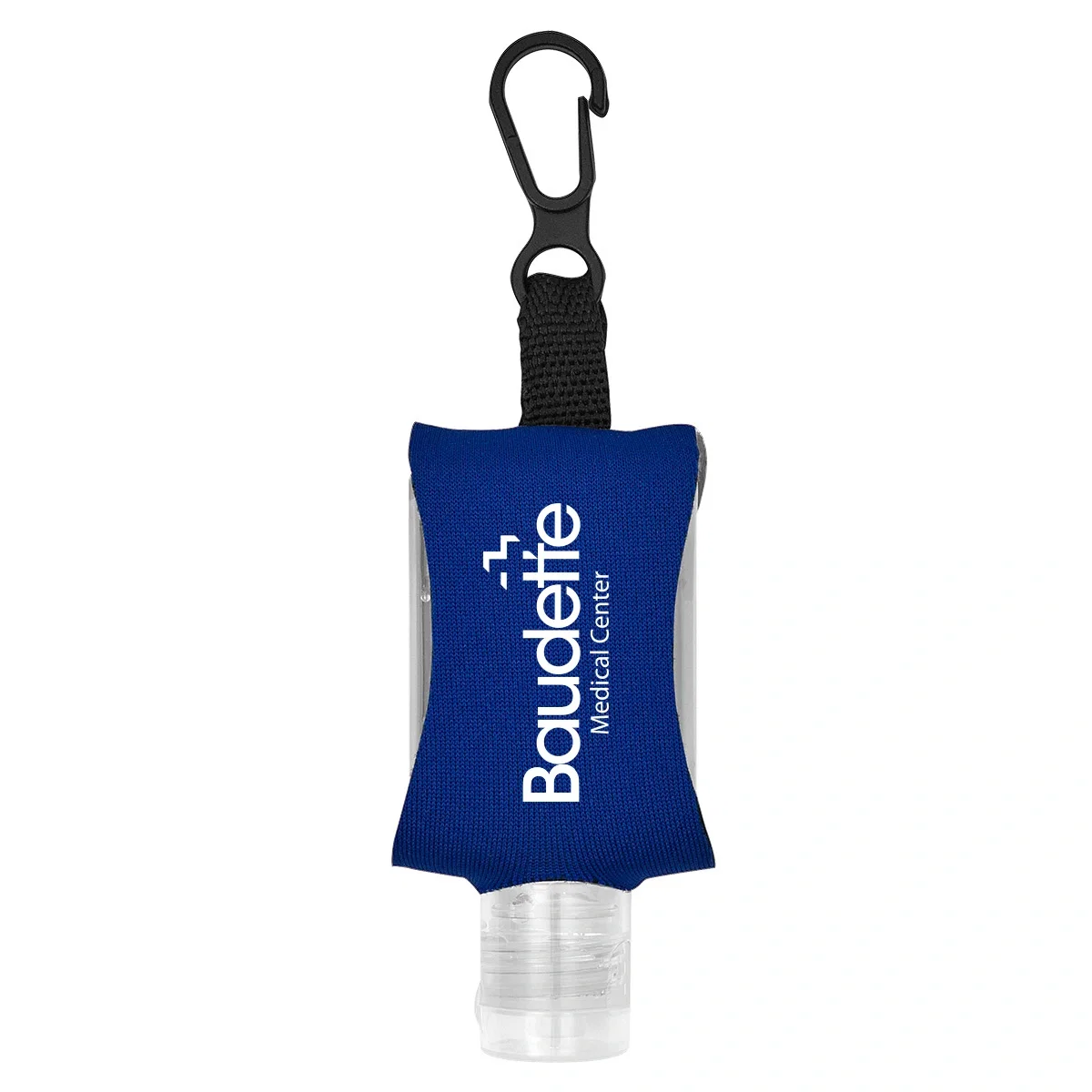 Carabiner fastened onto a backpack strap