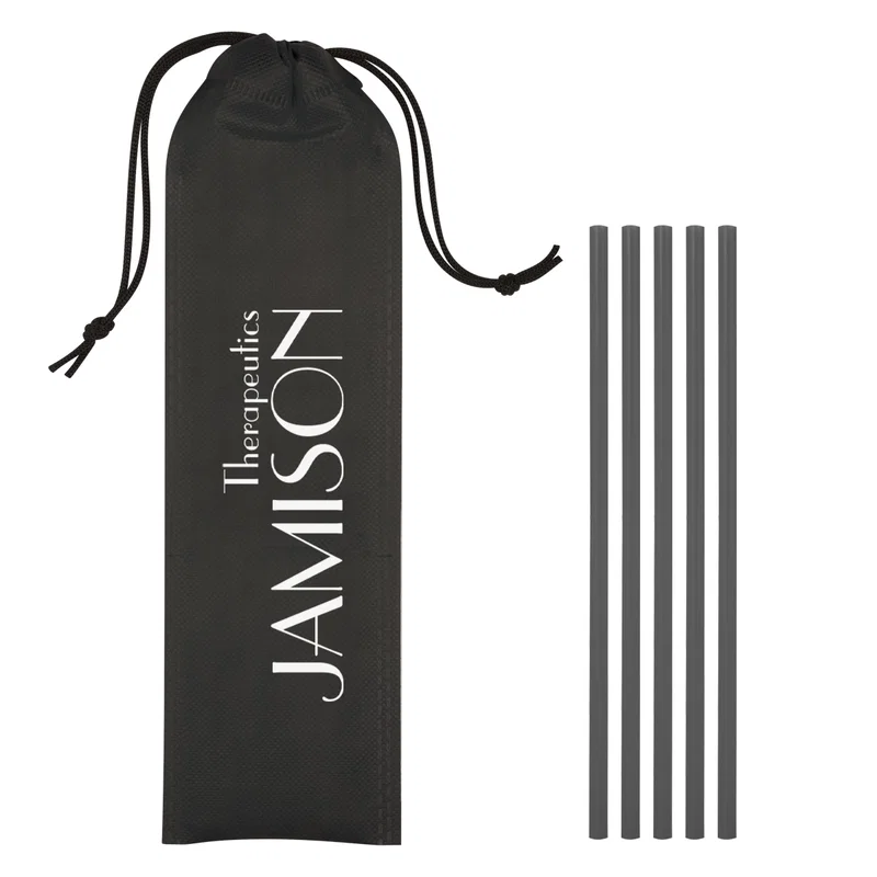 5-Pack On The Go Straws With Pouch — view 3