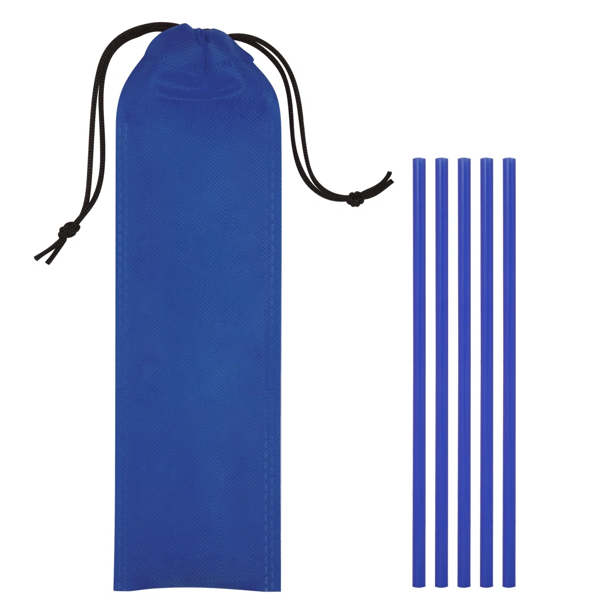 Orange translucent straws paired with a pouch in the same shade