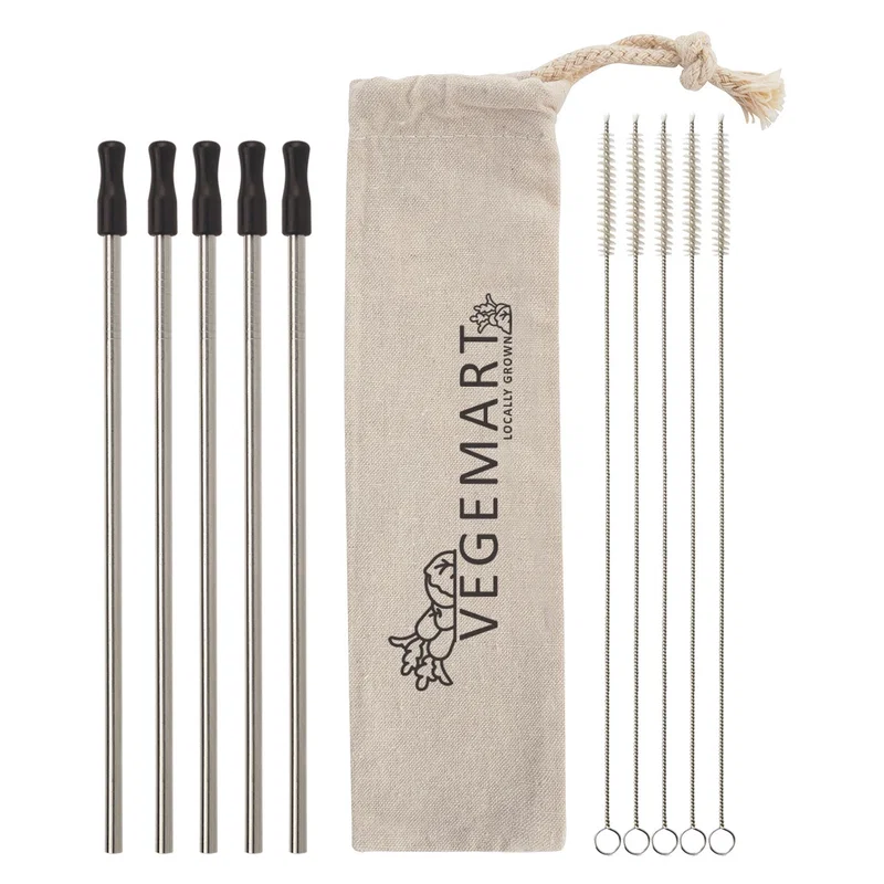 5-Pack Stainless Straw Kit with Cotton Pouch — view 13