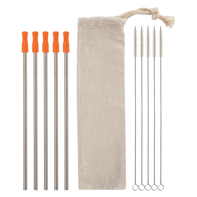 5-Pack Stainless Straw Kit with Cotton Pouch — view 4