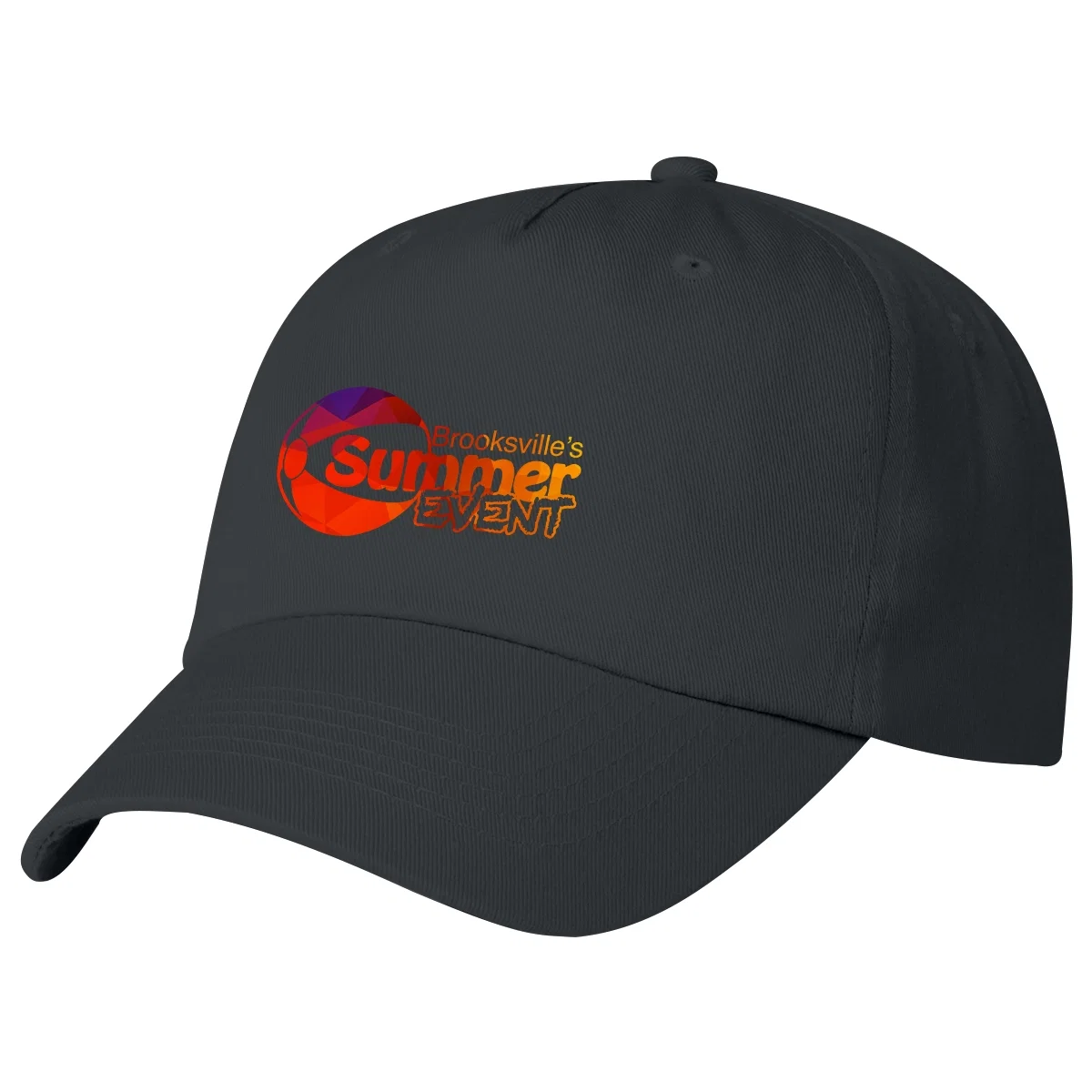 Six panel polyester cap shown from the front
