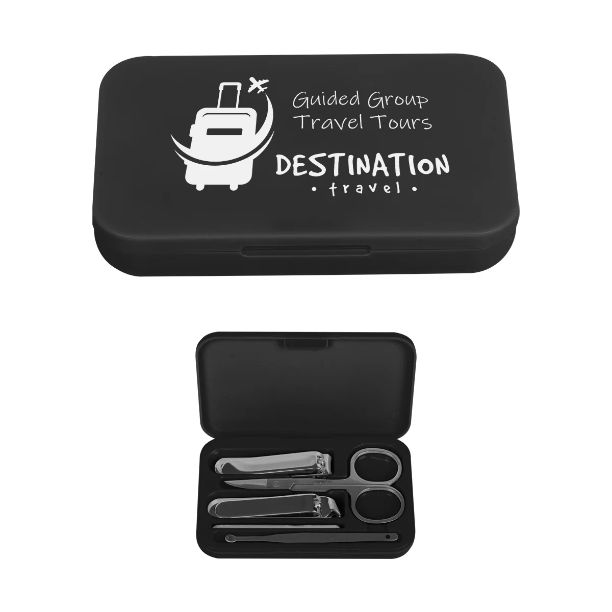 Front cover offers a flat panel for a logo
