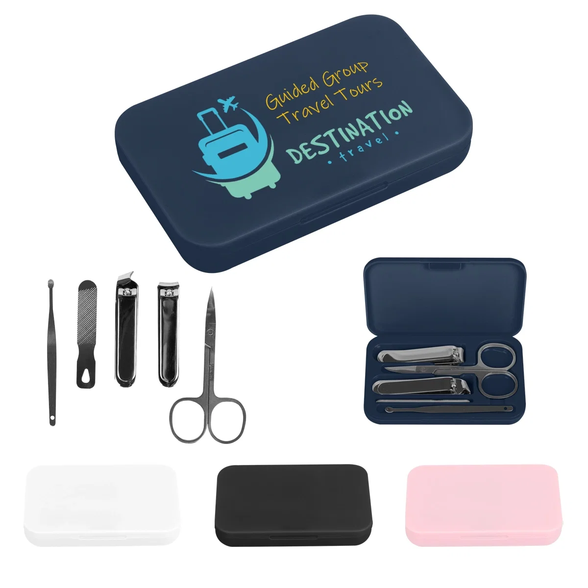 Travel grooming kit for purses, gym bags and desks