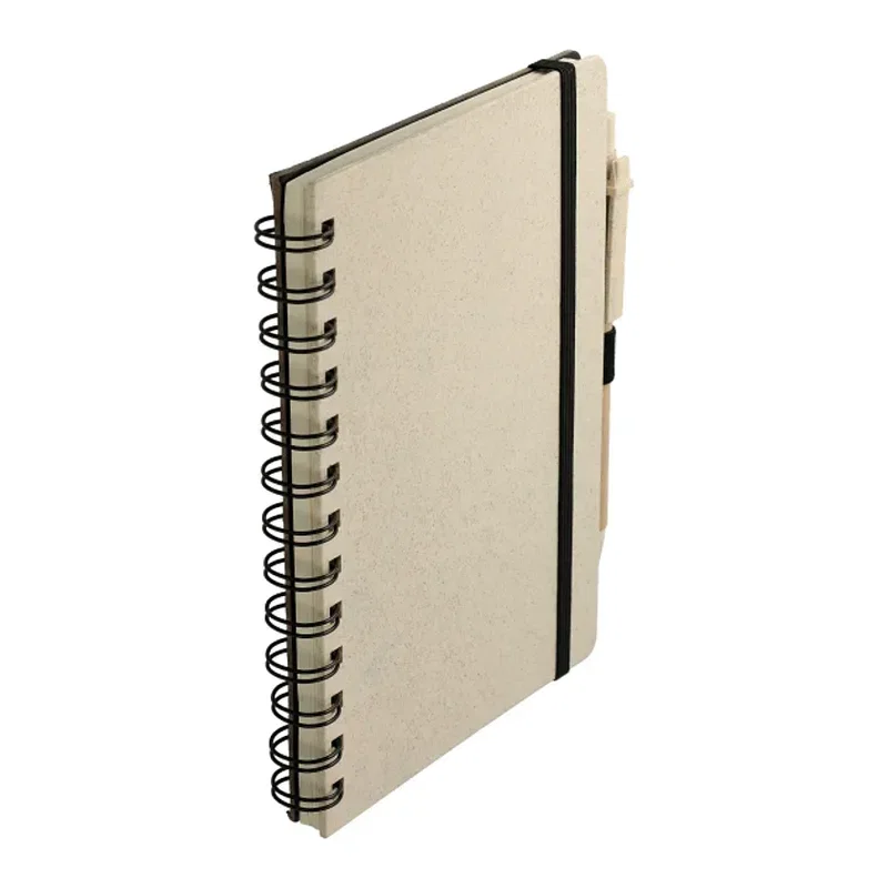 Custom Wheat Straw Notebook with Pen - 5"x7" — view 3