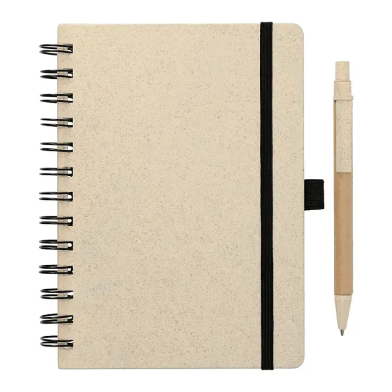 Custom Wheat Straw Notebook with Pen - 5"x7" — view 4