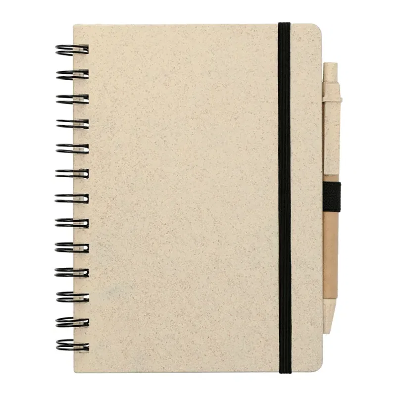 Custom Wheat Straw Notebook with Pen - 5"x7" — view 5