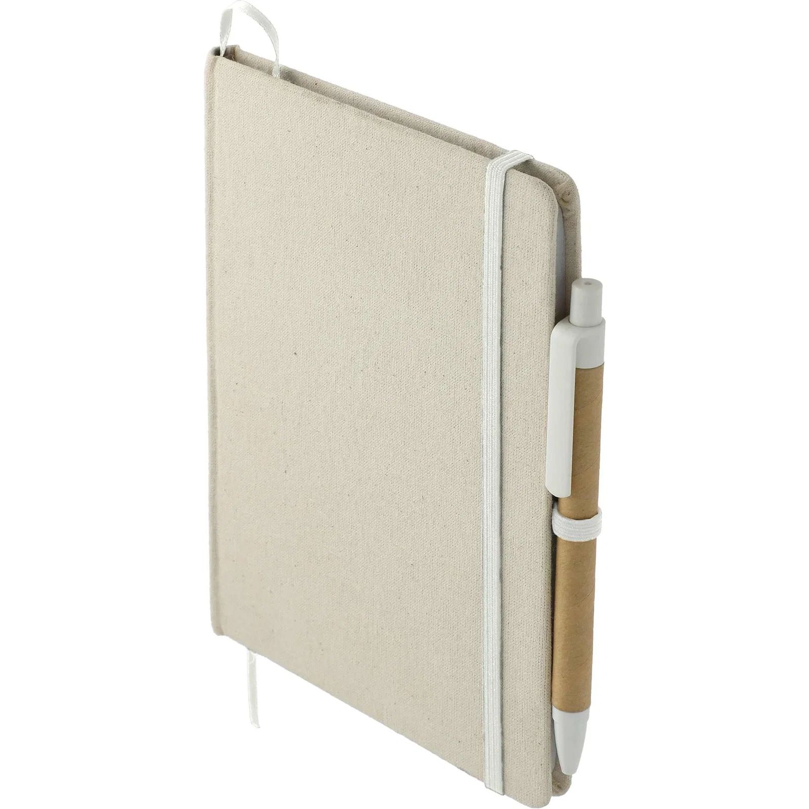 Custom Organic Cotton Bound Notebook with Pen - 5" x 7" — view 10