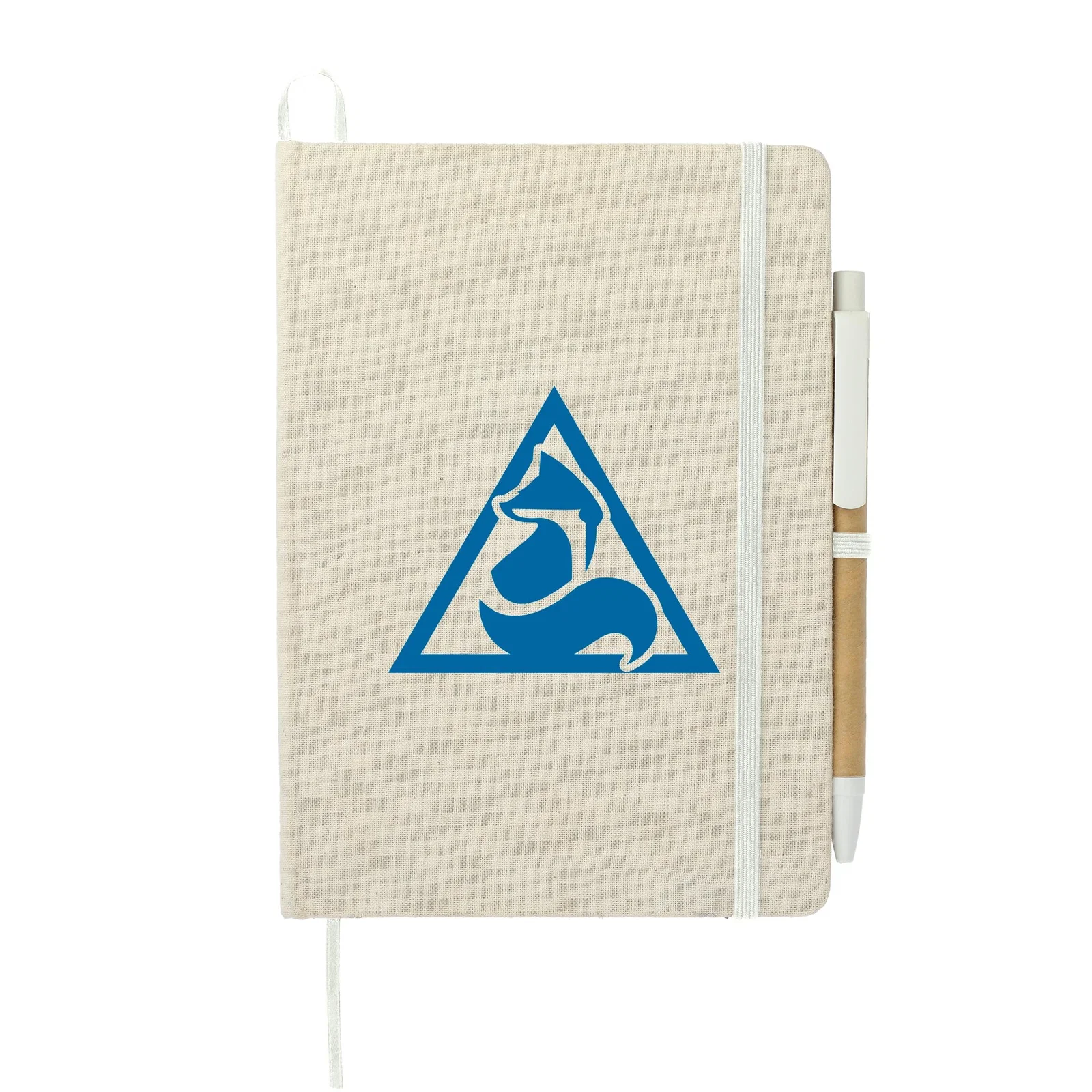 Custom Organic Cotton Bound Notebook with Pen - 5" x 7" — view 8