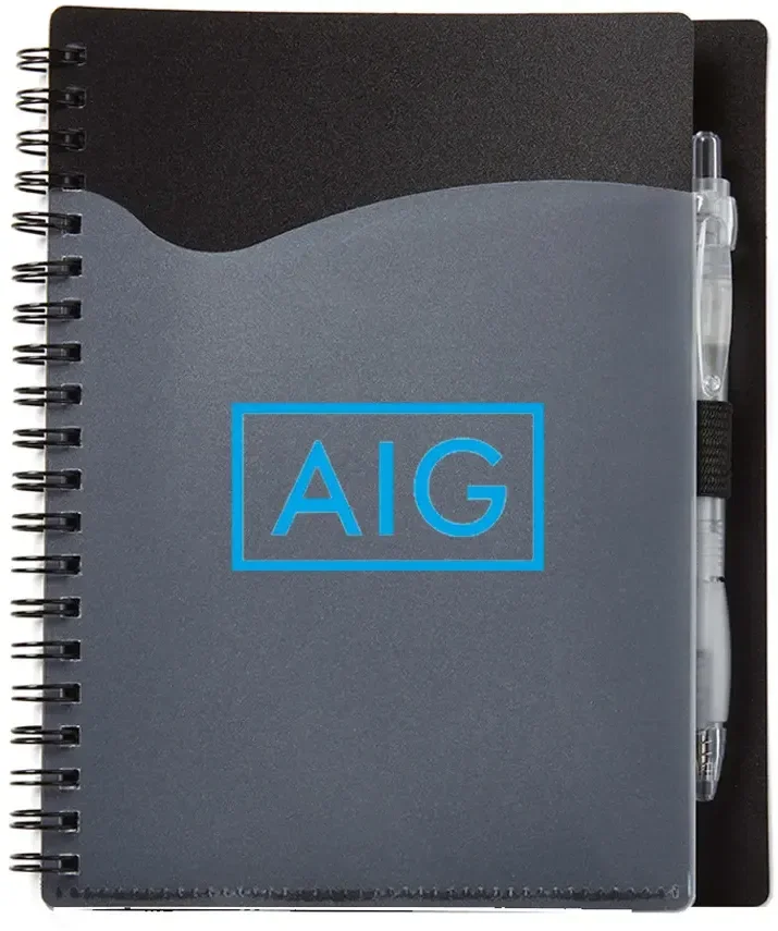 Wave Spiral Notebook with Cardinal Pen - 5" x 7" — view 2