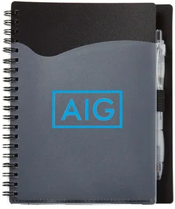 Wave Spiral Notebook with Cardinal Pen - 5" x 7"