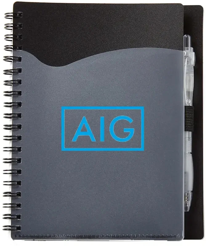 Wave Spiral Notebook with Cardinal Pen - 5" x 7" — view 2