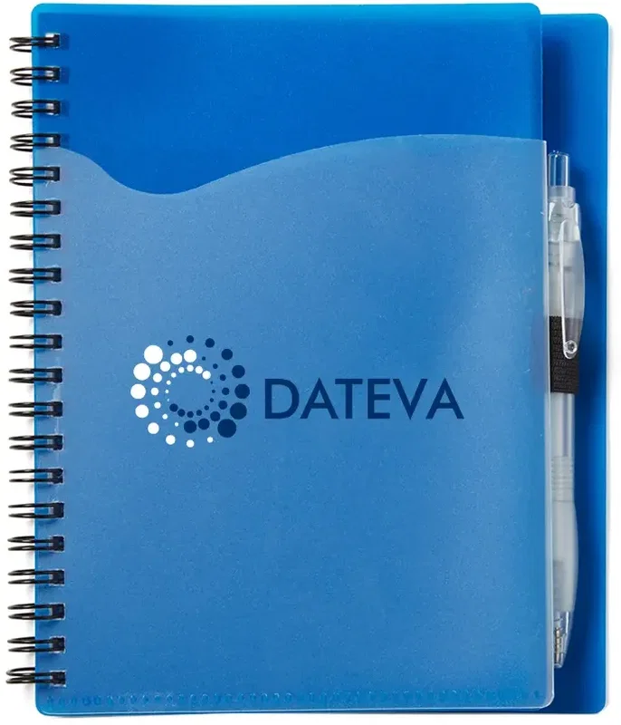 Wave Spiral Notebook with Cardinal Pen - 5" x 7" — view 3