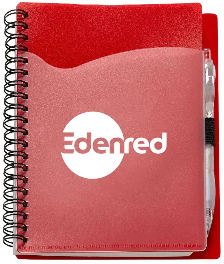 Wave Spiral Notebook with Cardinal Pen - 5" x 7" — view 5