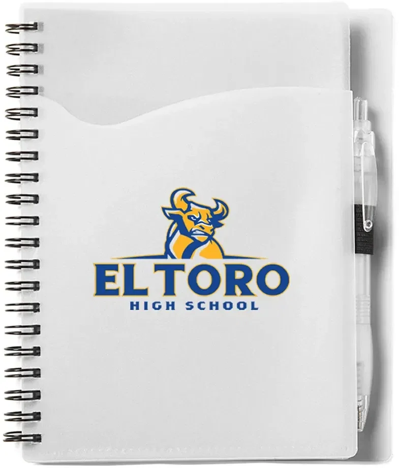 Wave Spiral Notebook with Cardinal Pen - 5" x 7" — view 6