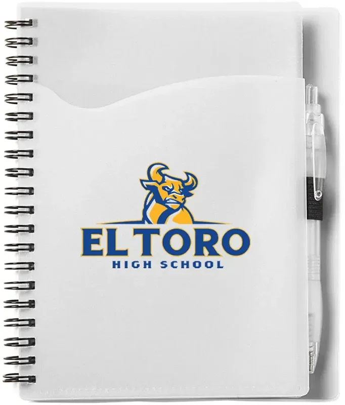 Wave Spiral Notebook with Cardinal Pen - 5" x 7" — view 6