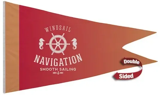 5' x 8' Polyester Burgee Flag Double-Sided