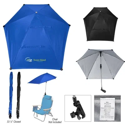 Royal blue canopy seen from underneath