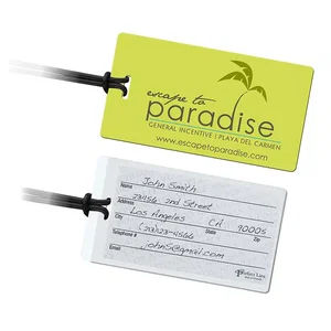 .50 Mil White Executive Luggage Tag, 4.25" x 2.25", Full-Color Imprint