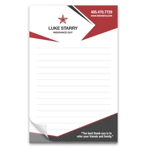 50 Page Paper Note Pad with Magnet Full Color 5-1/2 x 8 Inch