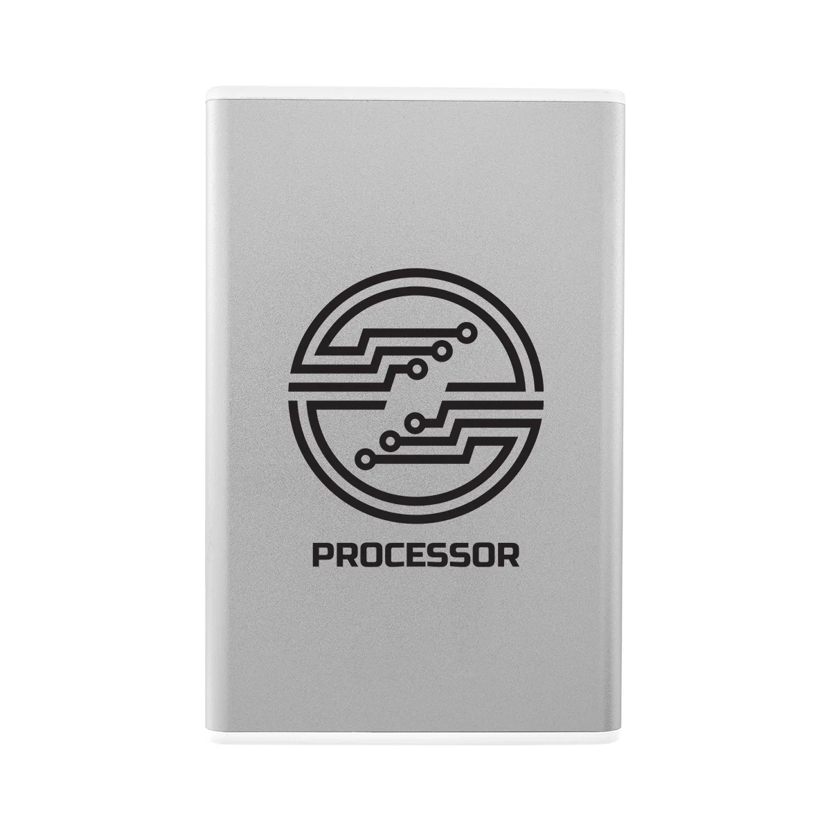 Top edge and rounded corners of the compact charger