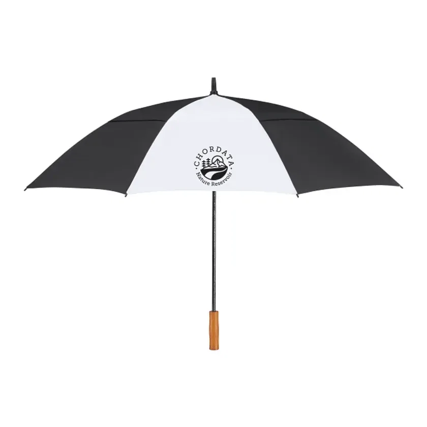 58" Recycled Golf Umbrella with Wooden Handle