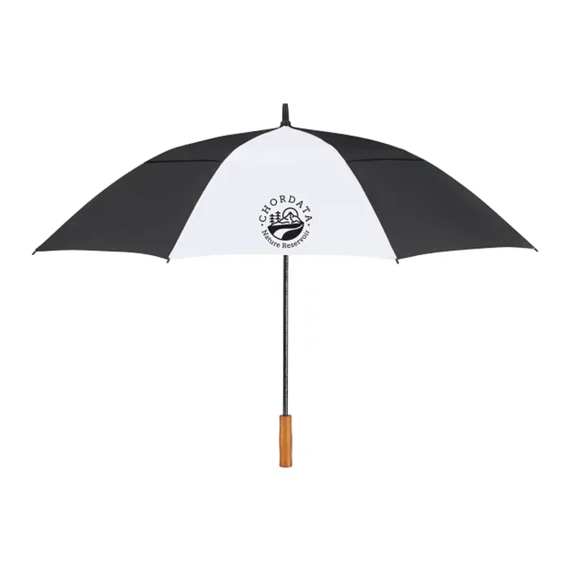 58" Recycled Golf Umbrella with Wooden Handle