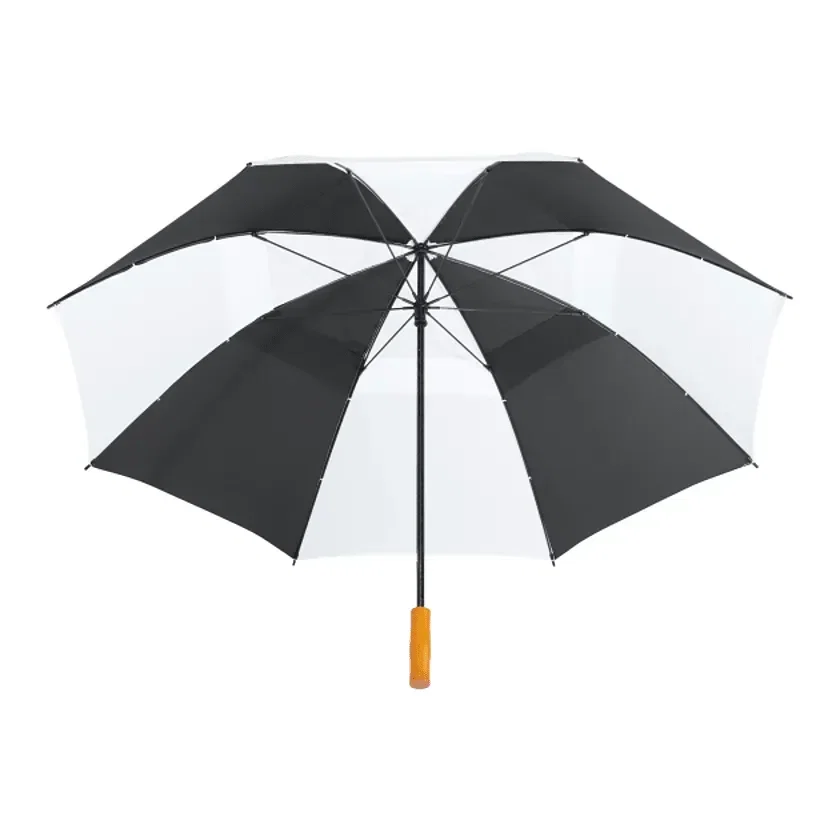 58" Recycled Golf Umbrella with Wooden Handle — view 2