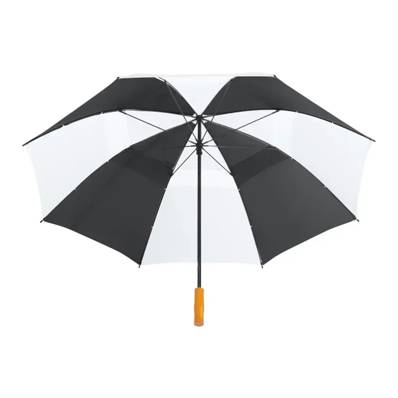 58" Recycled Golf Umbrella with Wooden Handle — view 2