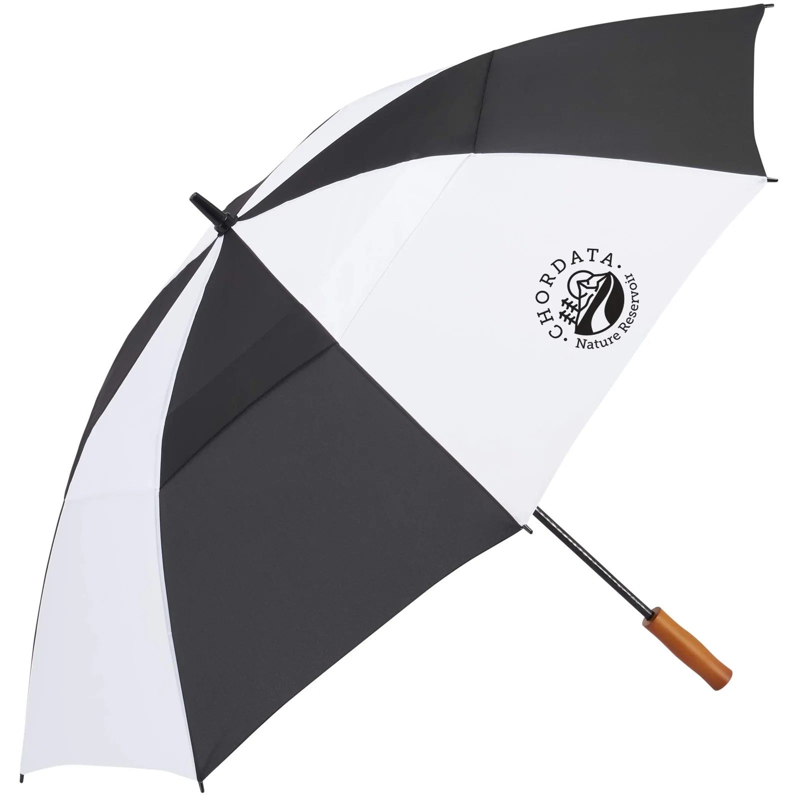 58" Recycled Golf Umbrella with Wooden Handle — view 77