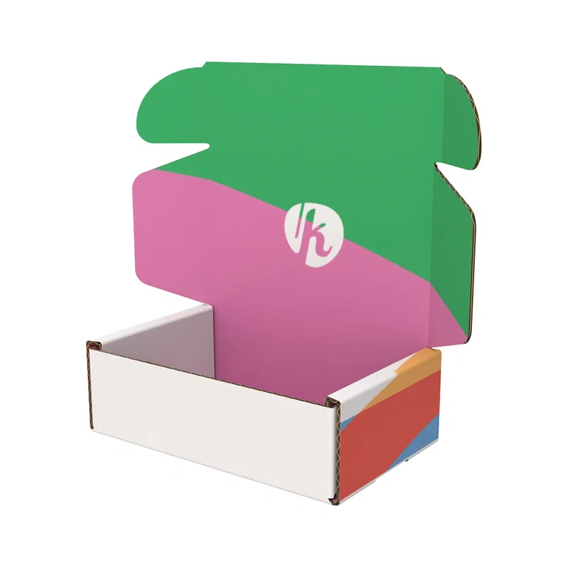 Top down view of the shallow printed shipper