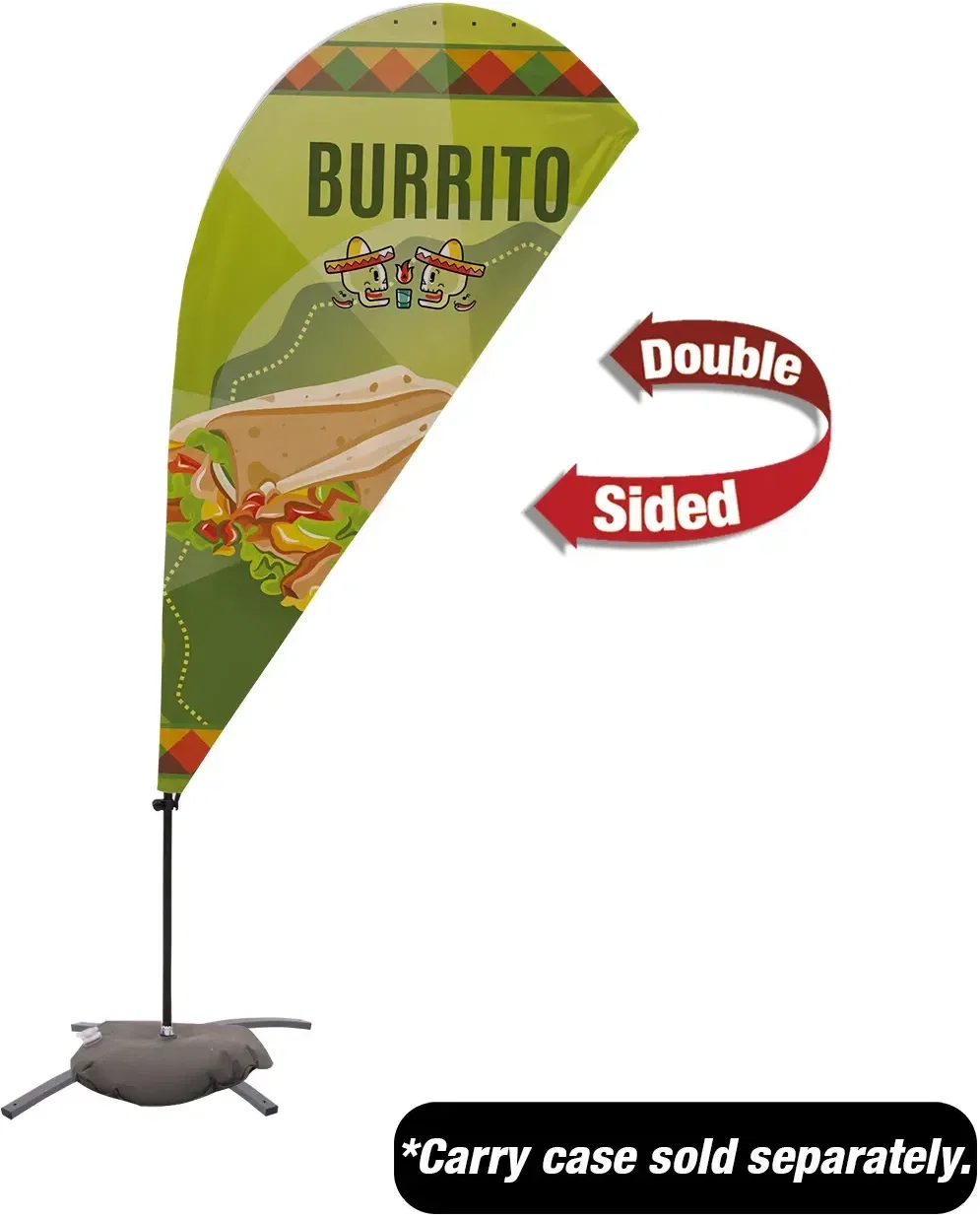 6.5' Value Teardrop Sail Sign Kit (Double-Sided with Cross Base) — view 4