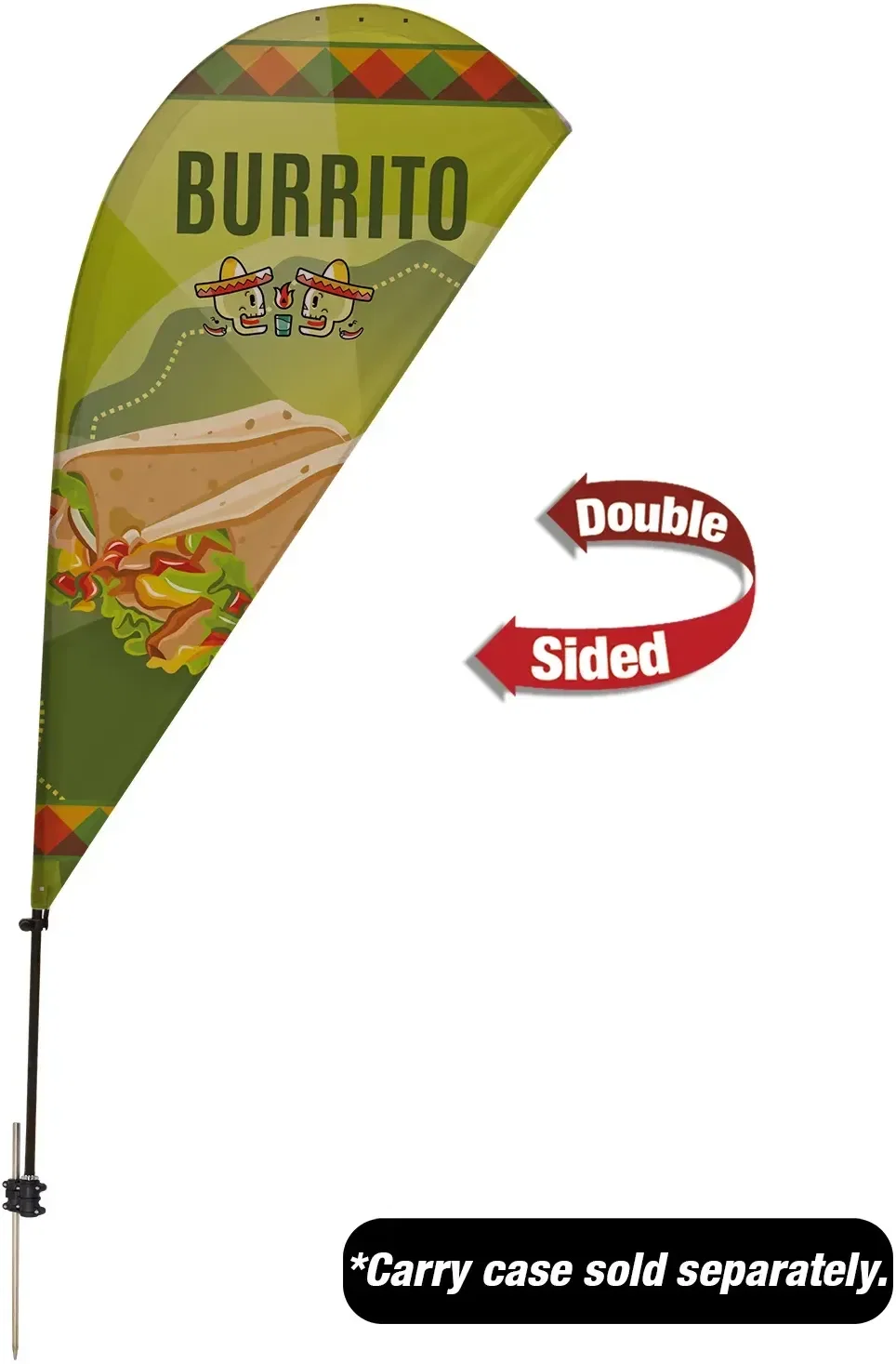 6.5' Value Teardrop Sail Sign Kit (Double-Sided with Value Spike) — view 2